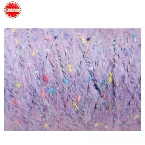 Hot Sale blended polyester acrylic knot yarn with lurex sequin yarn fancy yarn for hand knitting