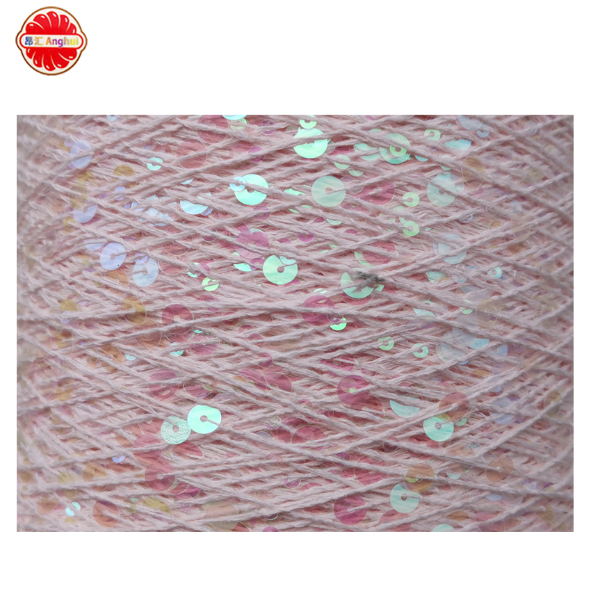 3MM+6MM Cotton Sequin Yarn Paillette Yarn For Hat Hand Knitting Sweater Yarn