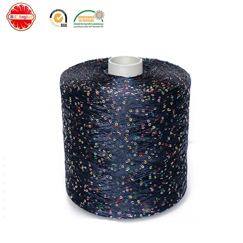 100% polyester sequin knitting yarn for knitted hijab scarf and sweater