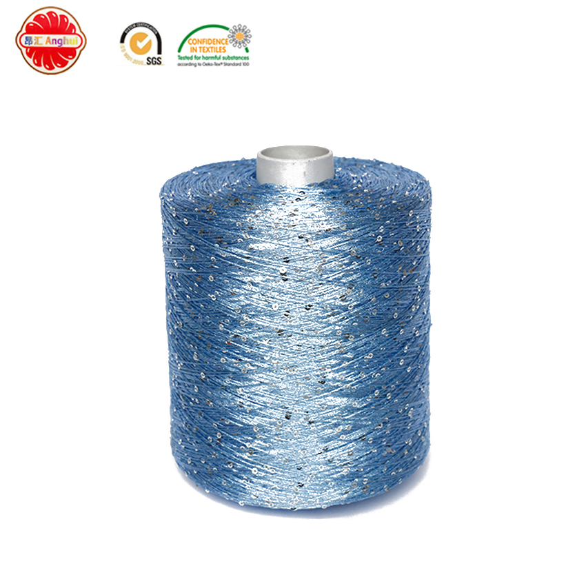 Stock sequin hand knitting yarn for sweater scarf yarn machine