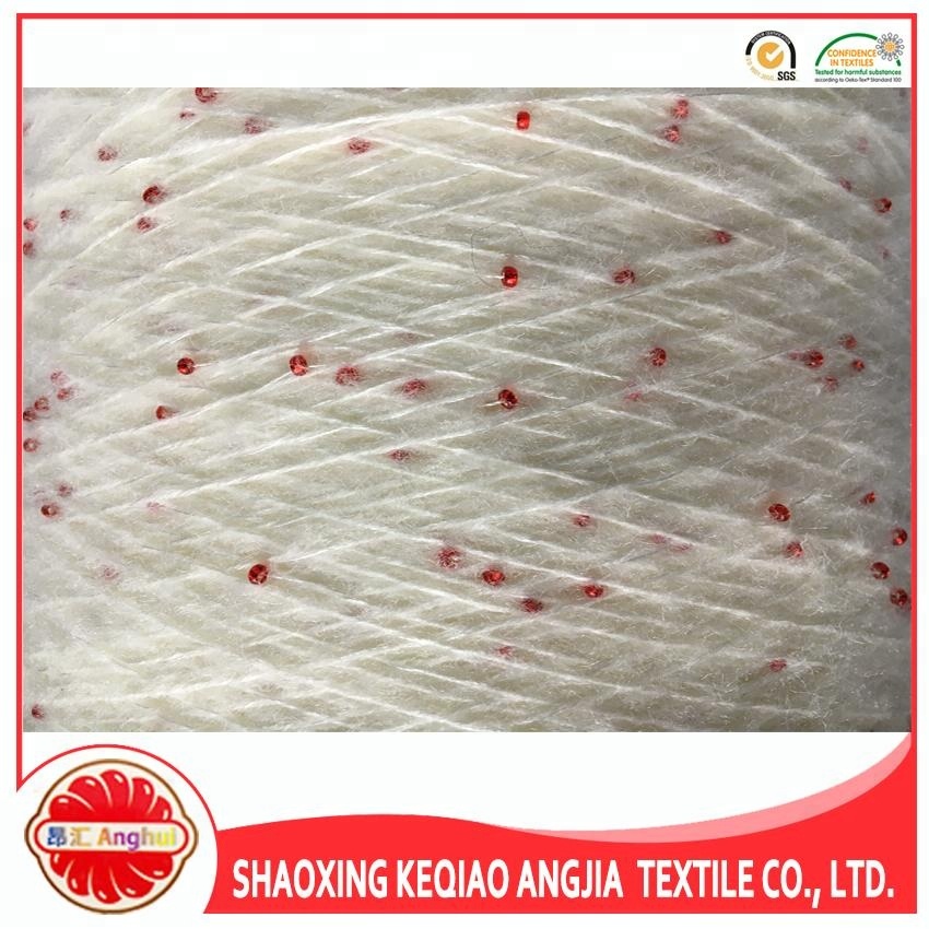 China factory hot wholesale eco-friendly acrylic mohair fancy beads yarn for knitting