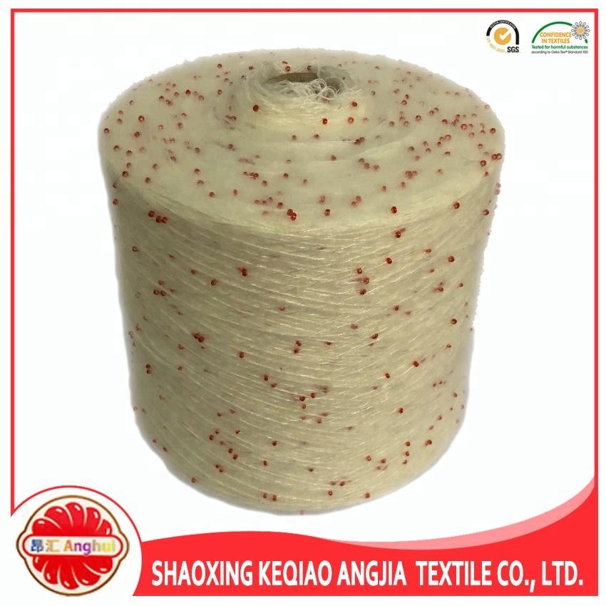 China factory hot wholesale eco-friendly acrylic mohair fancy beads yarn for knitting