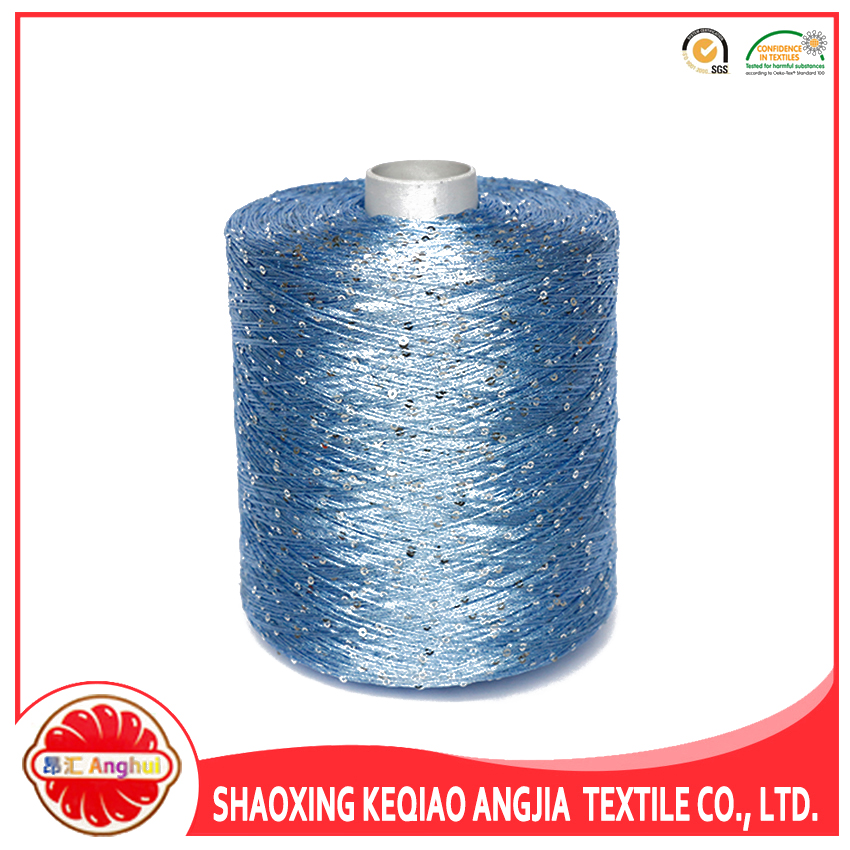 Stock sequin hand knitting yarn for sweater scarf yarn machine