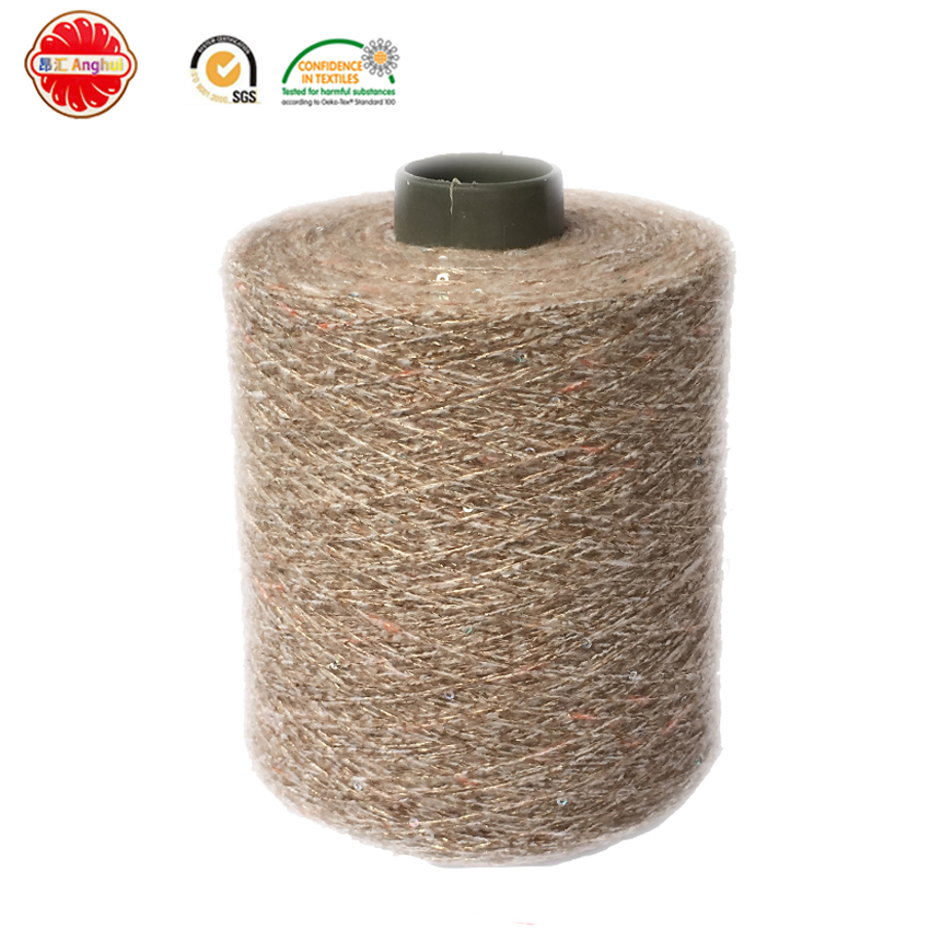 polyester pull yarn metallic sequin yarn for knitting clothes sweater crochet fancy yarn