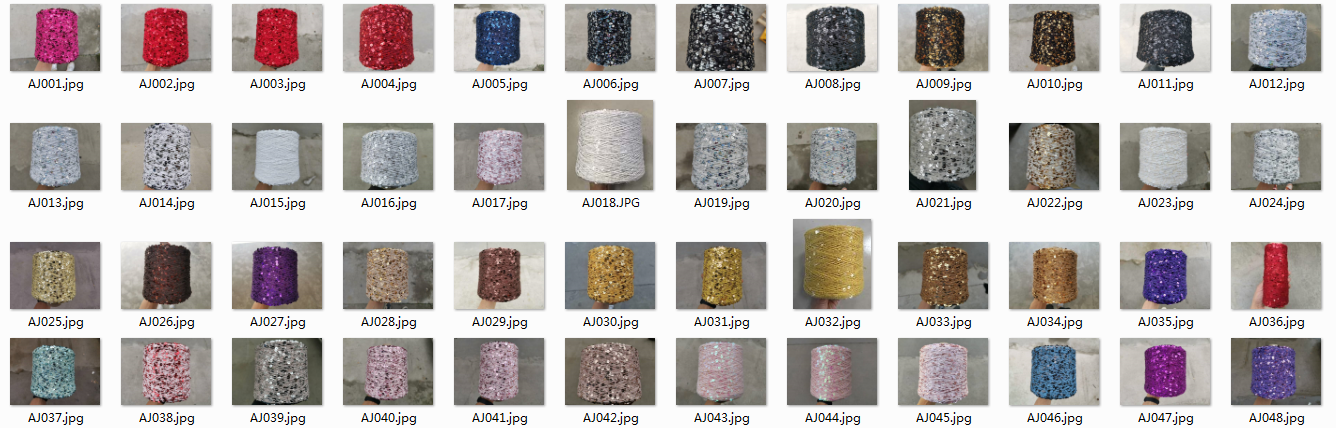 Colorful Sequins Yarn All In Stock Cotton Thread with 3MM+6MM Sequin Hand Knitting Fancy Sequins Yarn